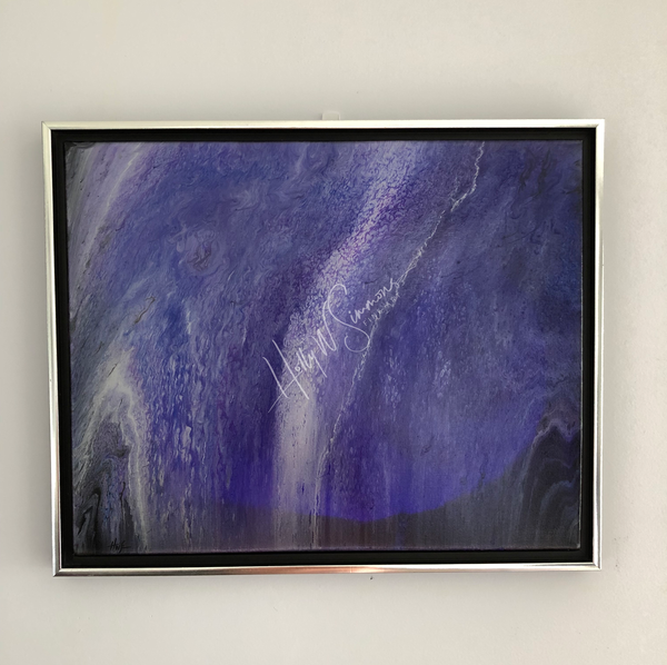 Original Artwork - "Purple Rain" 16in x 20in x 5/8in Framed Mixed Media on Canvas