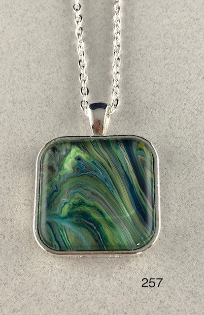 Original Acrylic and Glass Pendant - Handcrafted and One-of-a-Kind (#257)