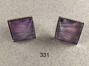 Original Acrylic and Glass Stud Earrings - Handcrafted and One-of-a-Kind (#331)