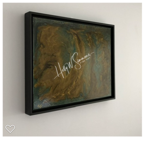 Original Artwork - "Gold Rush Flow" 16in x 20in x3/4in Framed Mixed Media on Wood Panel