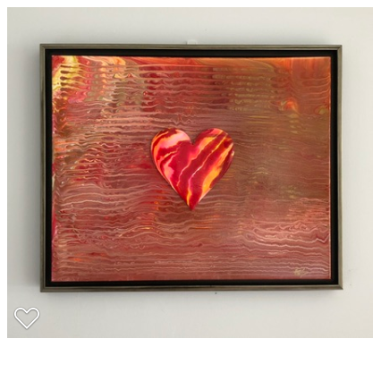 Original Artwork - "Love Frequency" 16in x 20in x 5/8in Framed Mixed Media on Canvas