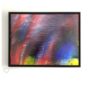 Original Artwork - "Rainbow Frequency" 18in x 24in x 5/8in Framed Mixed Media on Canvas