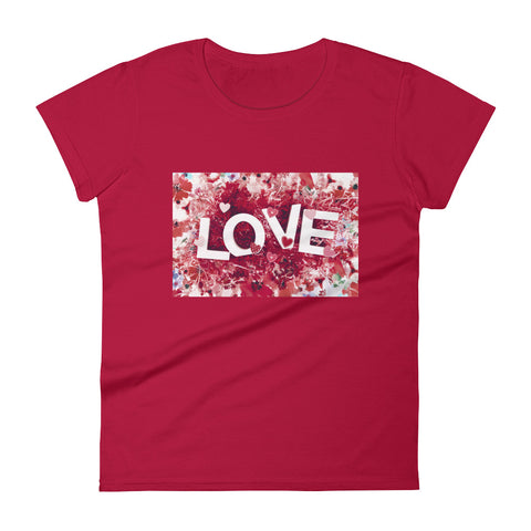 LOVE - Red Women's short sleeve t-shirt - Free USPS Shipping in USA