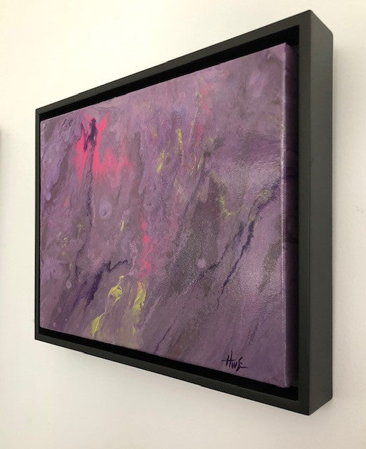 Original Artwork - "Purple Zen" 11in x 14in x 1.5in Framed Mixed Media on Canvas